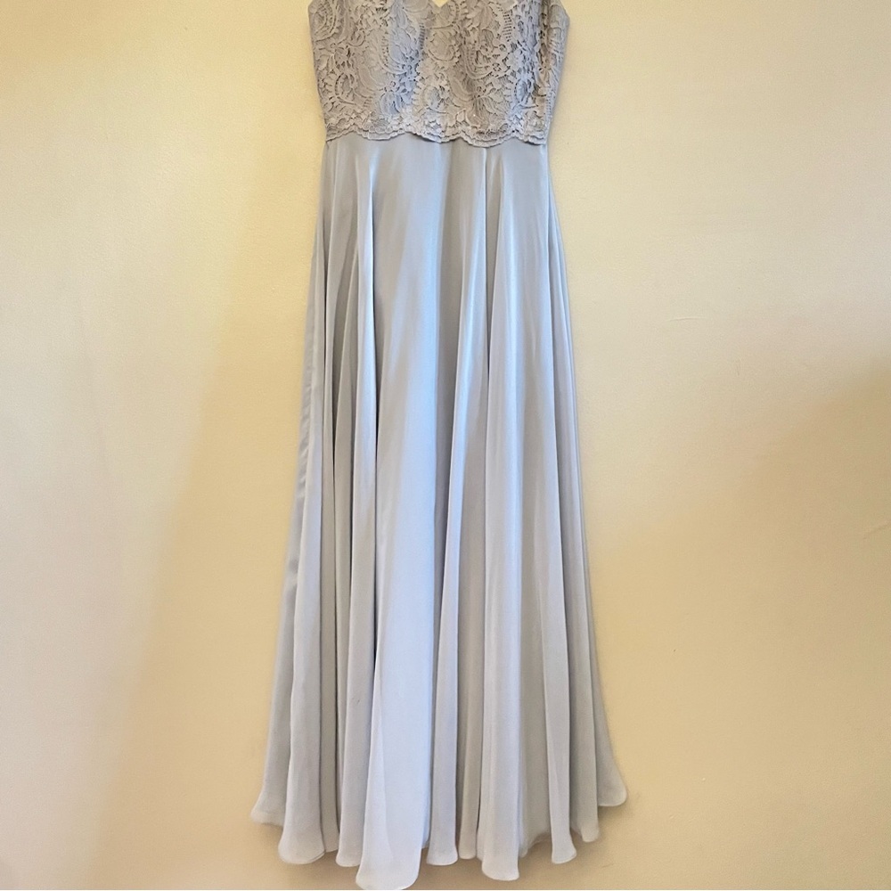 Dessy Collection Powder Blue/Grey Lace Bodice Dress – Size 2 EUC - Picture 6 of 16